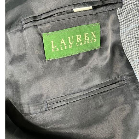 Lauren Ralph Lauren Blazer 52R Gray Windowpane Plaid Silk Wool Sport Coat Jacket - Picture 3 of 13